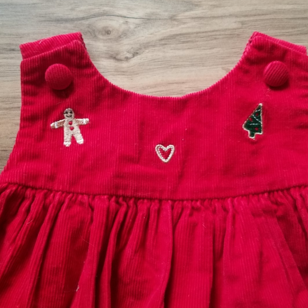 3T Red Corduroy Christmas Dress